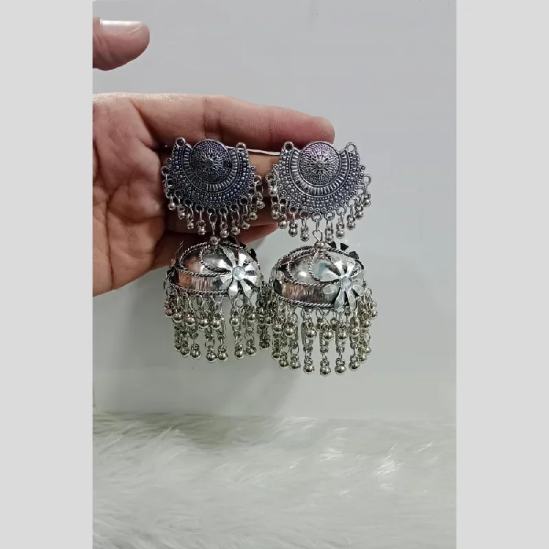 women’s long dangling earrings with diamonds-Pooja Bangles Oxidised Plated Jhumki Earrings