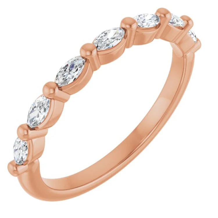 women’s fashion statement rings-14K Rose 1/3 CTW Lab-Grown Diamond Anniversary Band