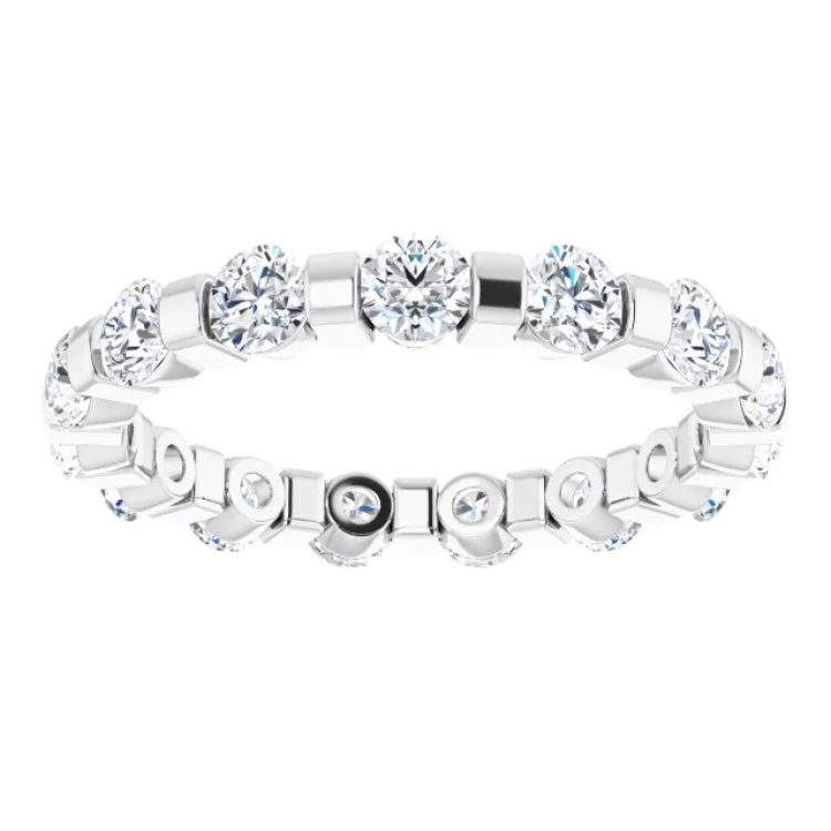 women’s statement rings-Platinum 1 1/2 CTW Natural Diamond Eternity Band Size 6