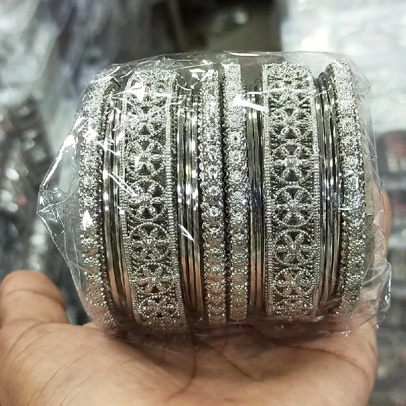 women’s stackable bracelets-Manisha Jewellery Oxidised Plated Bangles Set