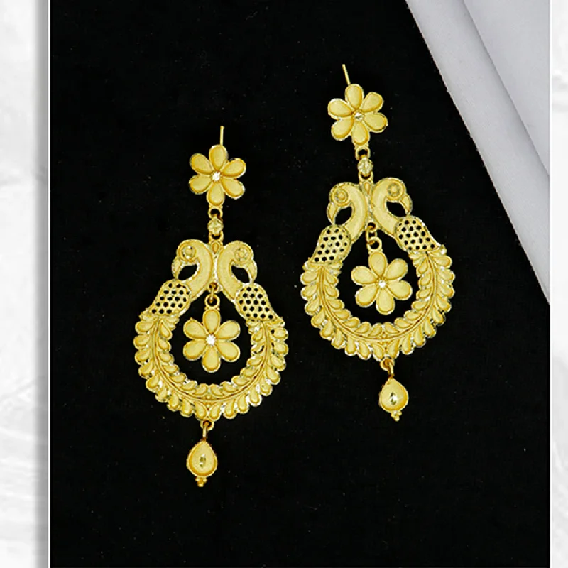 women’s double hoop earrings-Mahavir Gold Plated Dangler Earrings