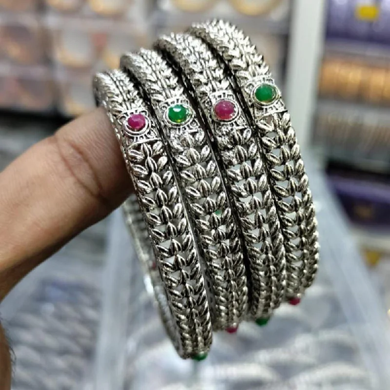 women’s multi-colored bracelets-Manisha Jewellery Oxidised Plated Bangles Set