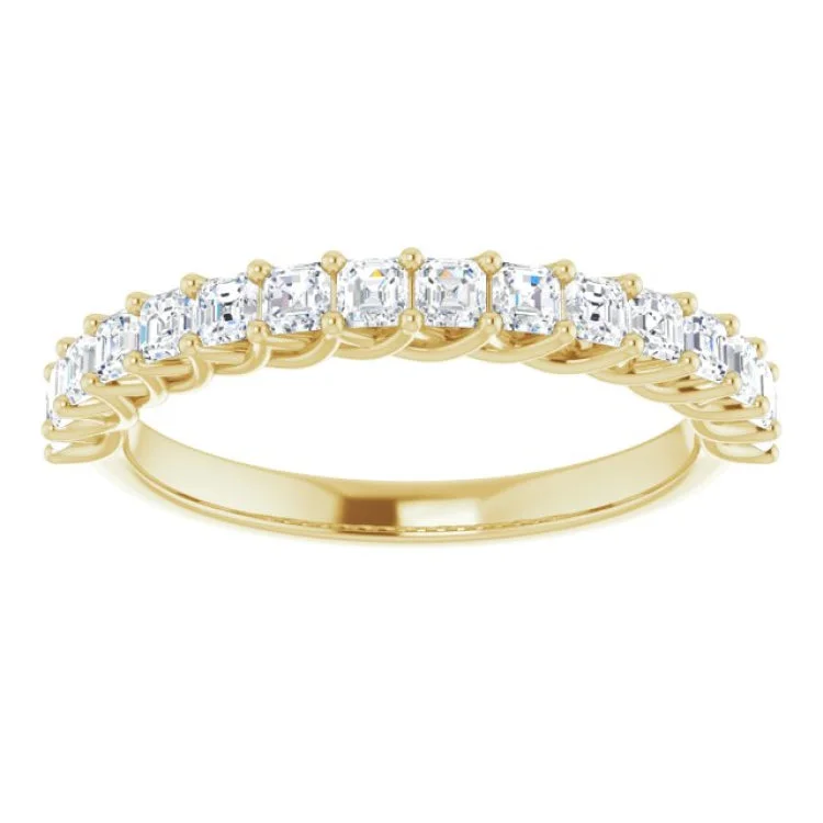 women’s zirconia rings-14K Yellow 3/4 CTW Natural Diamond Anniversary Band