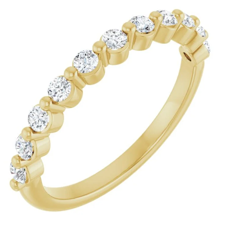 women’s silver rings with diamonds-14K Yellow 1/2 CTW Lab-Grown Diamond Anniversary Band