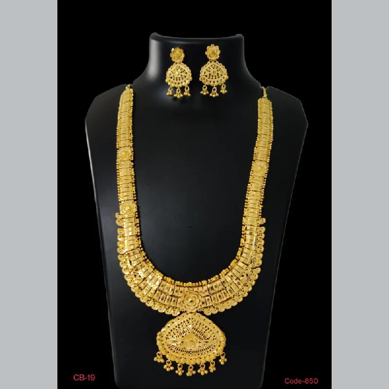 women’s bridal necklaces-Pari Art Jewellery Forming Long Necklace Set