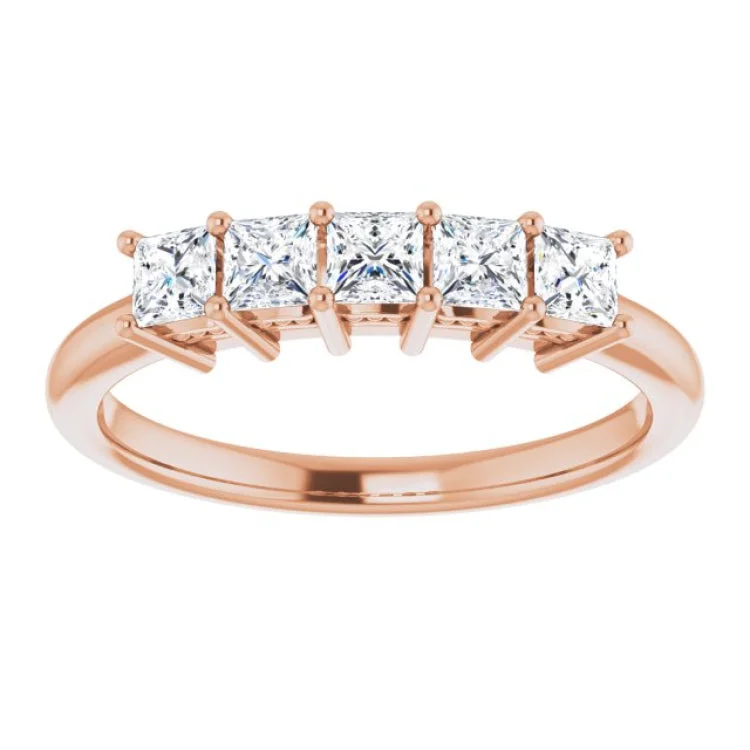 women’s vintage rings-14K Rose 5/8 CTW Natural Diamond Anniversary Band