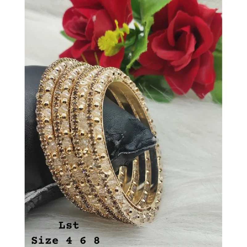 women’s braided bangle bracelets-Akruti Collection Gold Plated Bangles Set