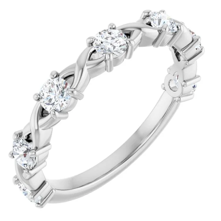 women’s silver engagement rings-14K White 5/8 CTW Lab-Grown Diamond Anniversary Band