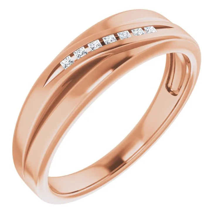 women’s anniversary rings-14K Rose 1/10 CTW Natural Diamond Band