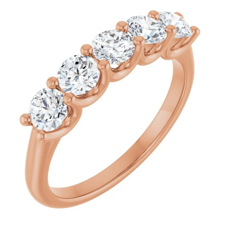 women’s gold rings with diamonds-14K Rose 1 CTW Lab-Grown Diamond Anniversary Band