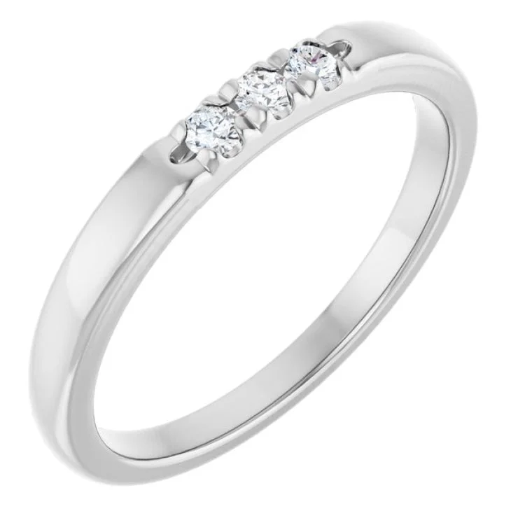 women’s matching wedding bands-14K White 0.08 CTW Lab-Grown Diamond Anniversary Band