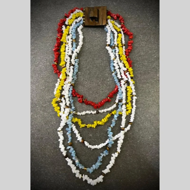 women’s antique necklaces-Banaras Beads Multi Layer Beads Long Necklace