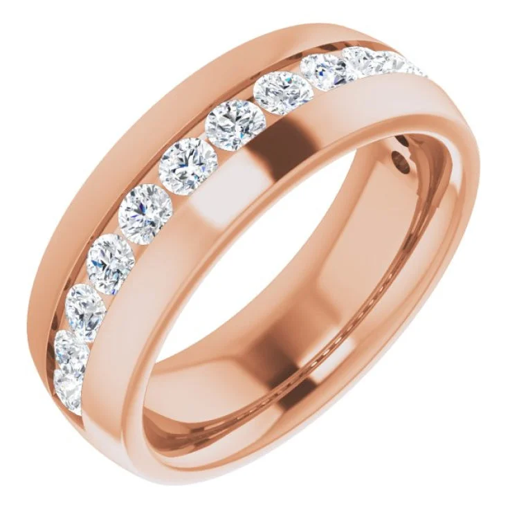 women’s fashion statement rings-14K Rose 1 3/8 CTW Natural Diamond Band