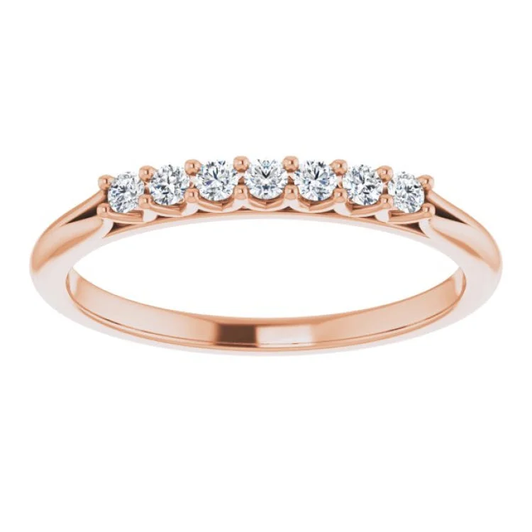 women’s heart-shaped rings-14K Rose 1/6 CTW Natural Diamond Anniversary Band