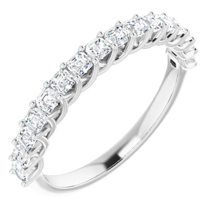 women’s gold rings with diamonds-14K White 3/4 CTW Natural Diamond Anniversary Band