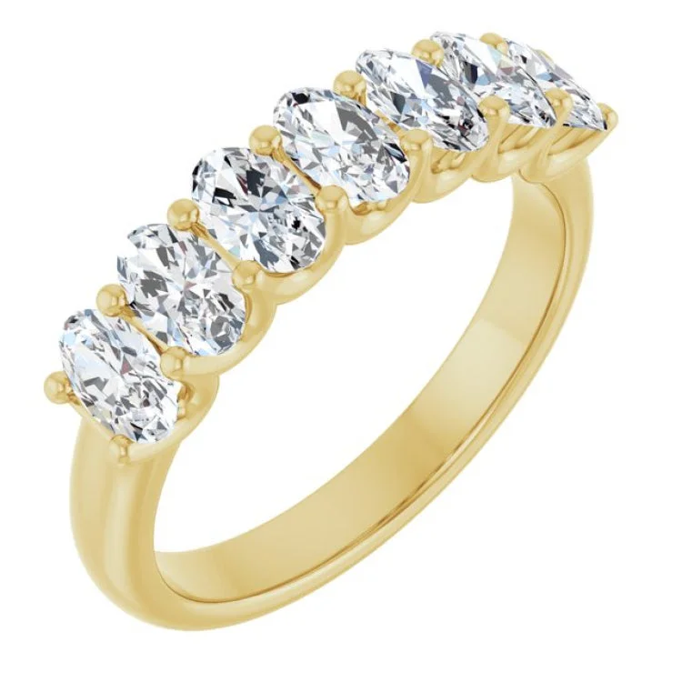 women’s diamond cluster rings-14K Yellow 1 1/3 CTW Lab-Grown Diamond Anniversary Band