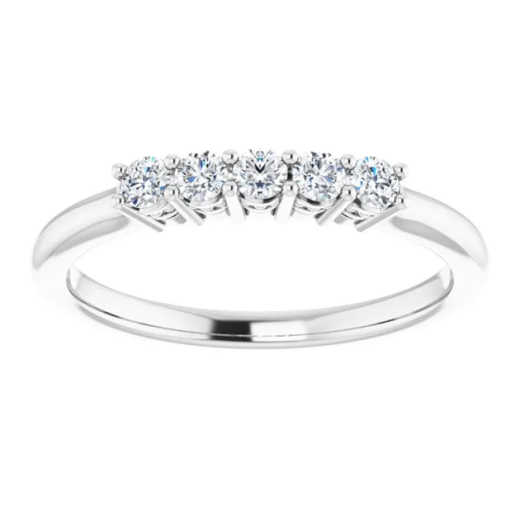 women’s gold engagement rings-Platinum 1/4 CTW Natural Diamond Anniversary Band