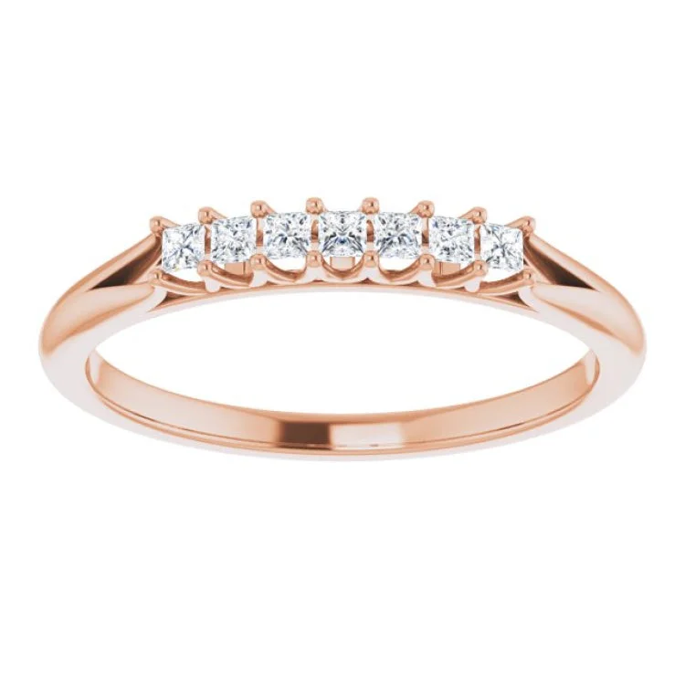 women’s classic rings-14K Rose 1/6 CTW Natural Diamond Anniversary Band