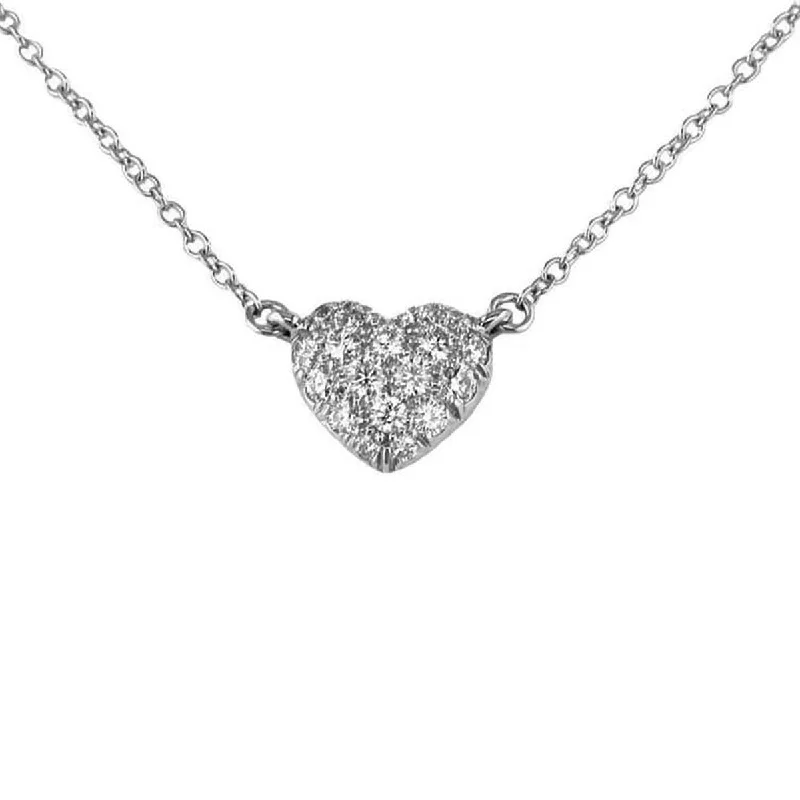 women’s crystal necklaces-Pav√© Sweetheart Necklace