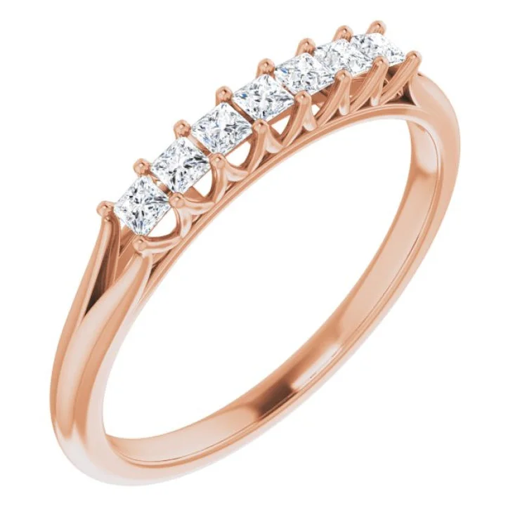 women’s geometric rings-14K Rose 1/4 CTW Natural Diamond Anniversary Band