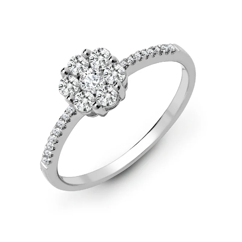 women’s square-cut engagement rings-18ct White 0.48ct Diamond Ring