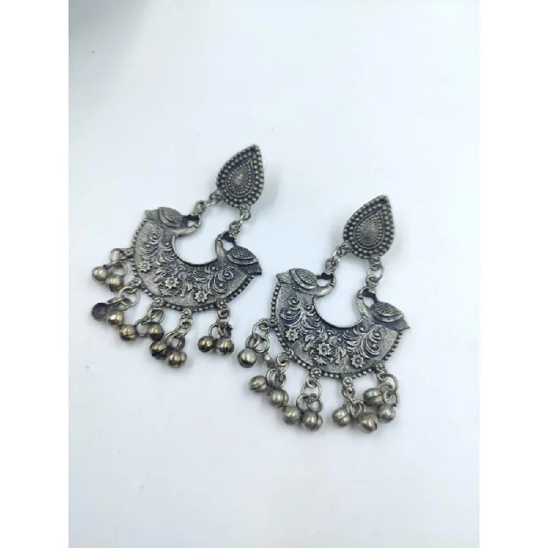 women’s crystal stud earrings-Akruti Collection Oxidised Plated  Dangler Earrings