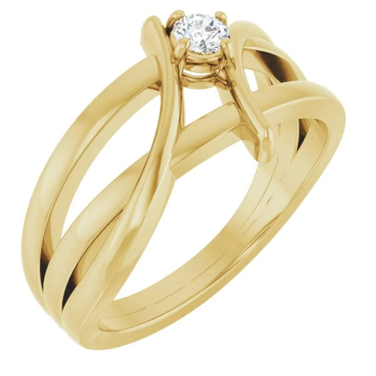 women’s custom engagement rings-14K Yellow 1/8 CT Lab-Grown Diamond Ring