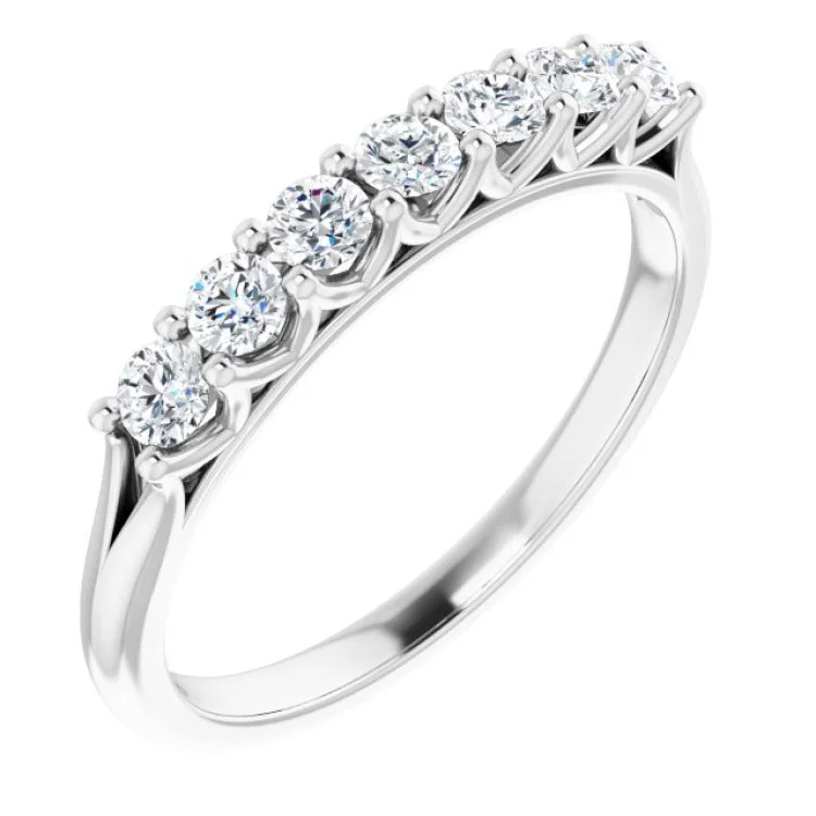 women’s promise rings with diamonds-14K White 3/8 CTW Natural Diamond Anniversary Band