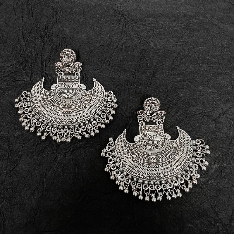 women’s silver drop earrings-Darshana Jewels Oxidised Plated Dangler Earrings