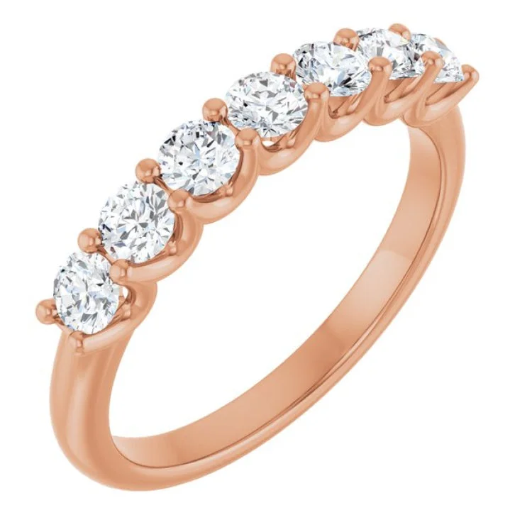 women’s silver rings with diamonds-14K Rose 5/8 CTW Lab-Grown Diamond Anniversary Band