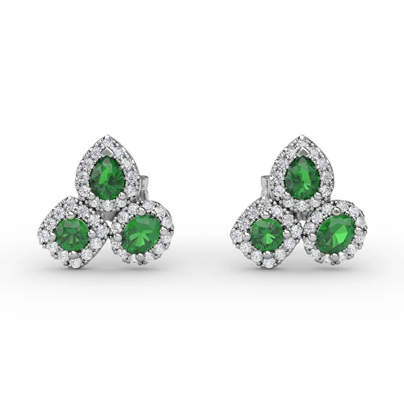 women’s geometric stud earrings-Assorted Gemstone Earrings ER1679E